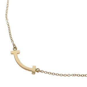 Tiffany & Co. T Smile Mini Necklace Pendant Chain Gold